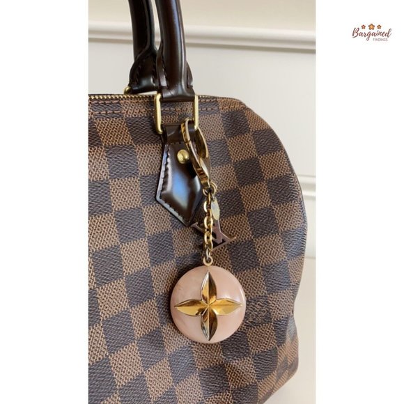 Authentic LOUIS VUITTON Rose Acetate Hollow Flower Vellur Key Holder Bag Charm - Picture 10 of 10